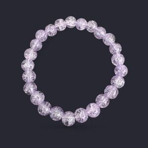 Lavender Crackle Glass Bead Bracelet